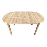 Scandinavian extendable dining table renovated in solid wood 180cm