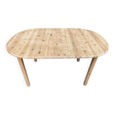 Scandinavian extendable dining table renovated in solid wood 180cm