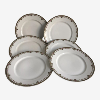 6 flat plates, Porcelaine de Limoges, WG et Cie