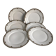 6 flat plates, Porcelaine de Limoges, WG et Cie