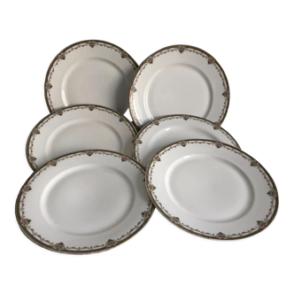 6 flat plates, Porcelaine de Limoges, WG et Cie