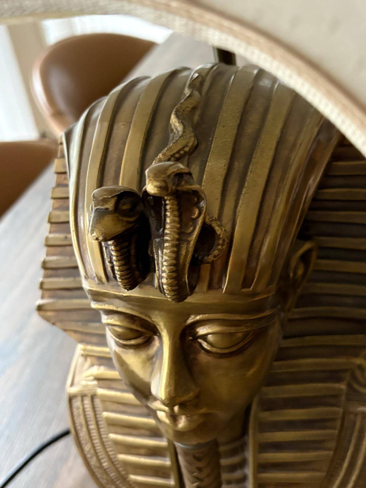 Pharaoh lamp 7 brass marble at Maison Jansen & Deknudt lighting