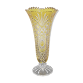 Ancient vase soliflore crystal chiseled yellow-orange