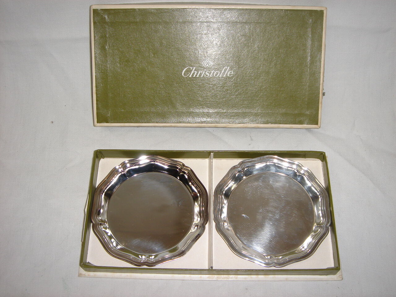 Glass mats Christofle silver metal