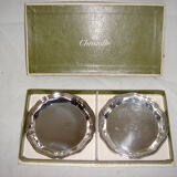 Glass mats Christofle silver metal