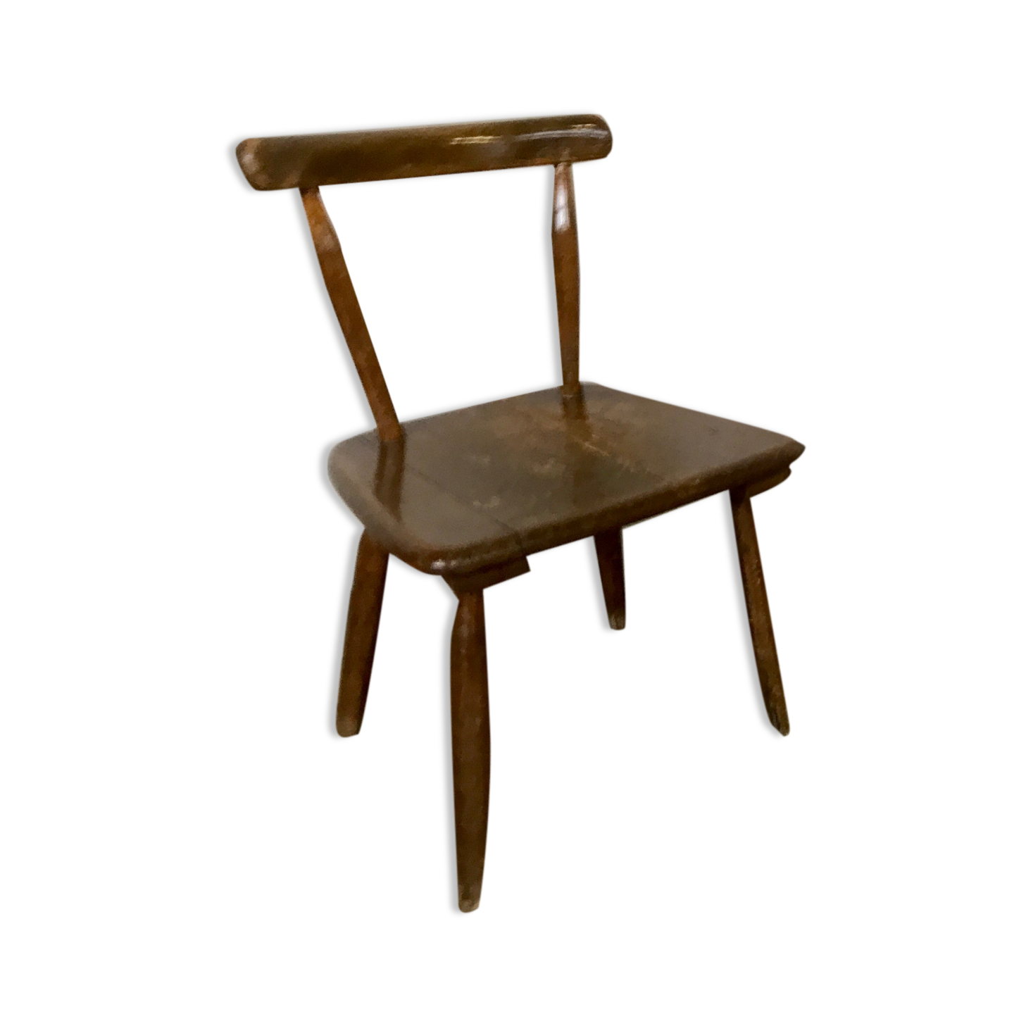Brutalist primitive style wooden chair