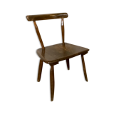 Brutalist primitive style wooden chair