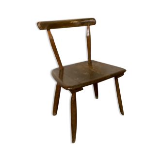 Brutalist primitive style wooden chair