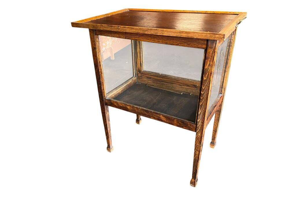 Vitrine / meuble à thé / meuble vitrine vintage en bois