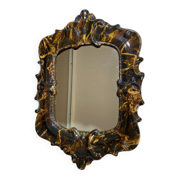 Miroir villeroy & boch – miroir céramique xixe – second empire 1860-18