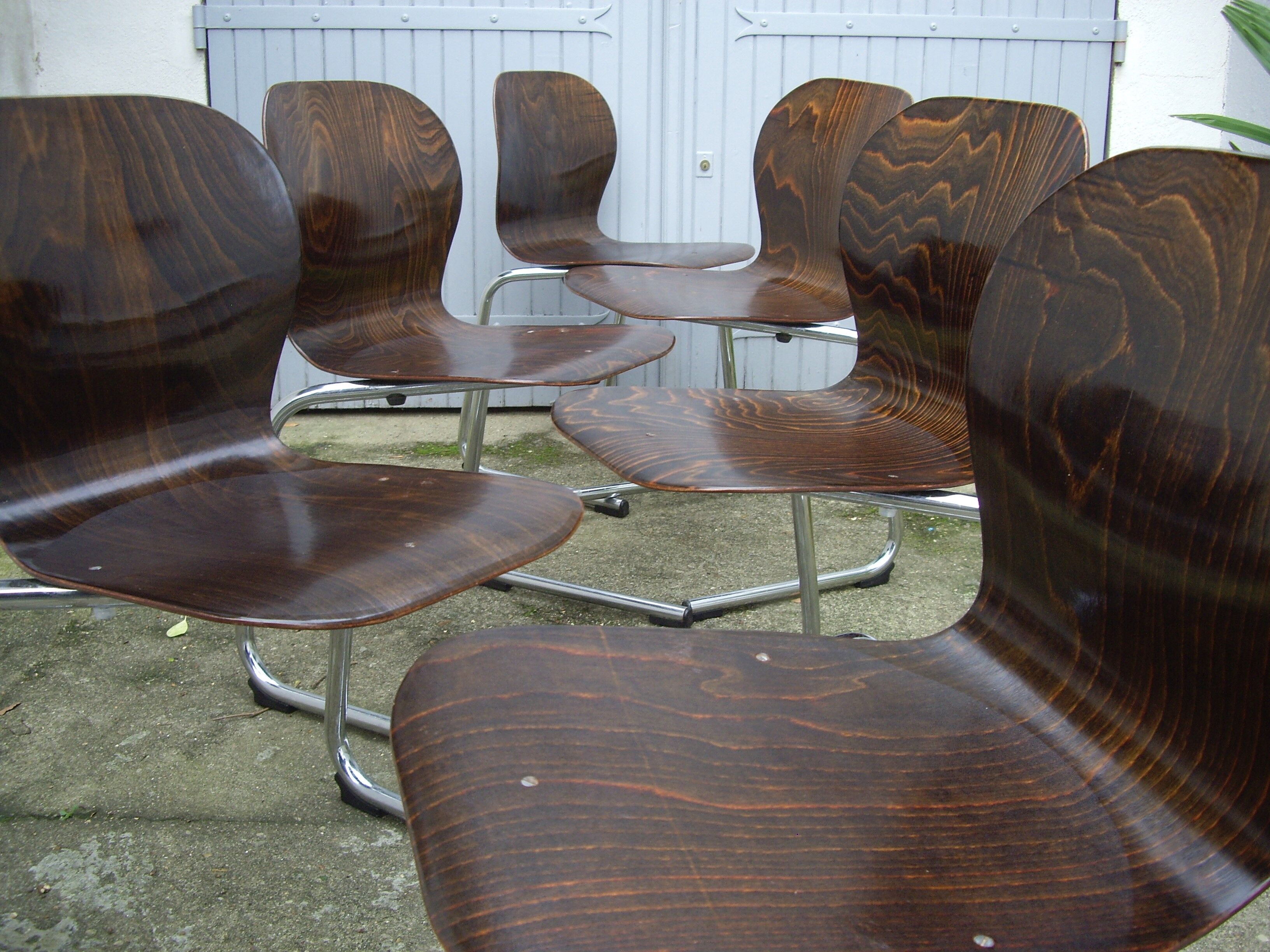 6 Pagholz chairs 70/80