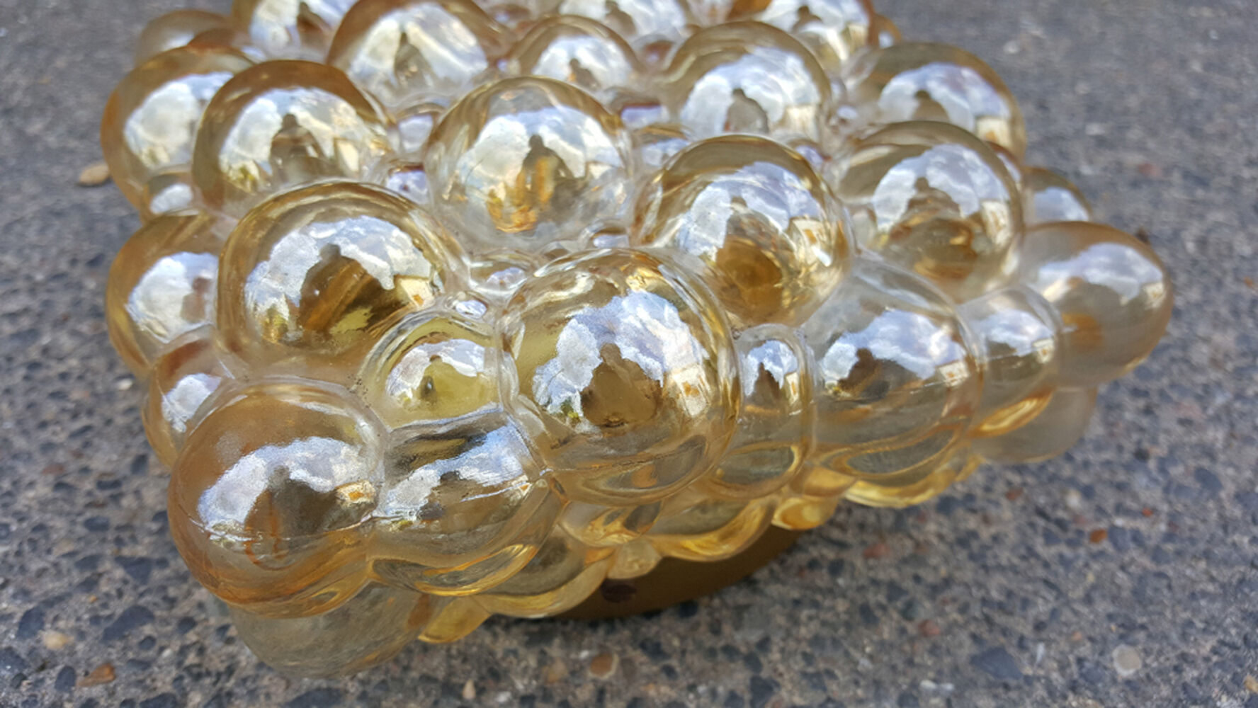 Ceiling square glass by Helena Tynell for Glashütte Limburg 60s