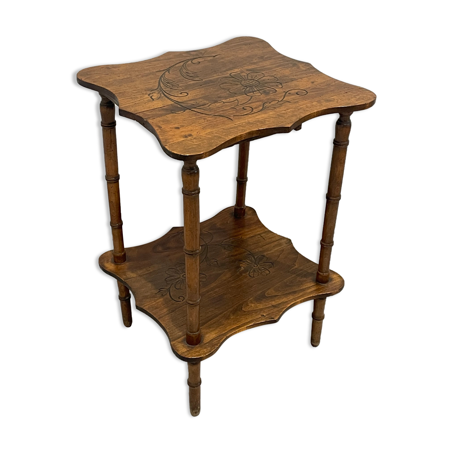 Vintage gueridon side table bamboo way