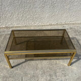 Iron coffee table with glass top