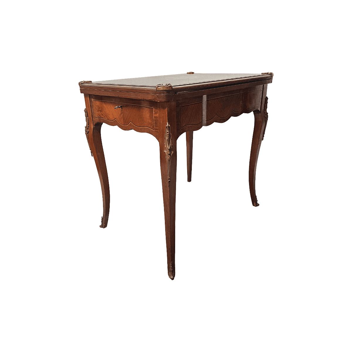 French Louis XV Style Gaming Table With Marquetry, 1960s