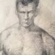 Large drawing of a man signed around 1943 pencil on paper dimensions: height -120cm-