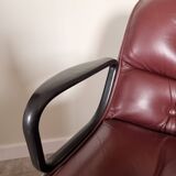 Pair of Executive Armchairs Charles Pollock Knoll Burgundy Leather