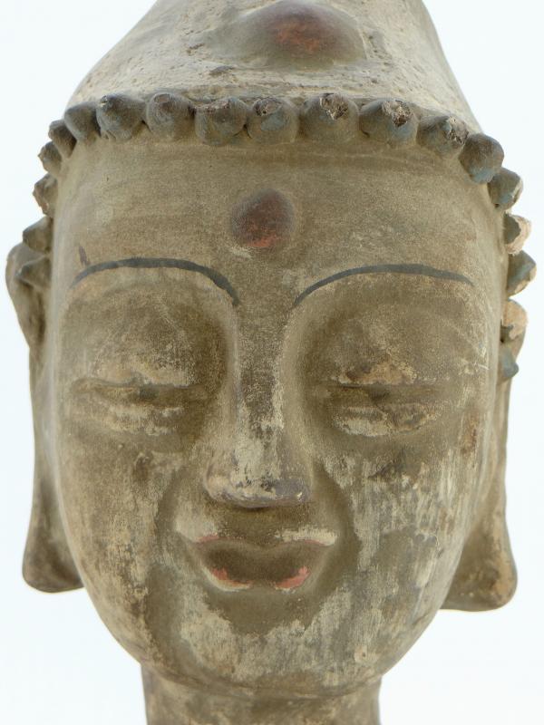 Buddha Head In Cooked Earth, Early 20th Century