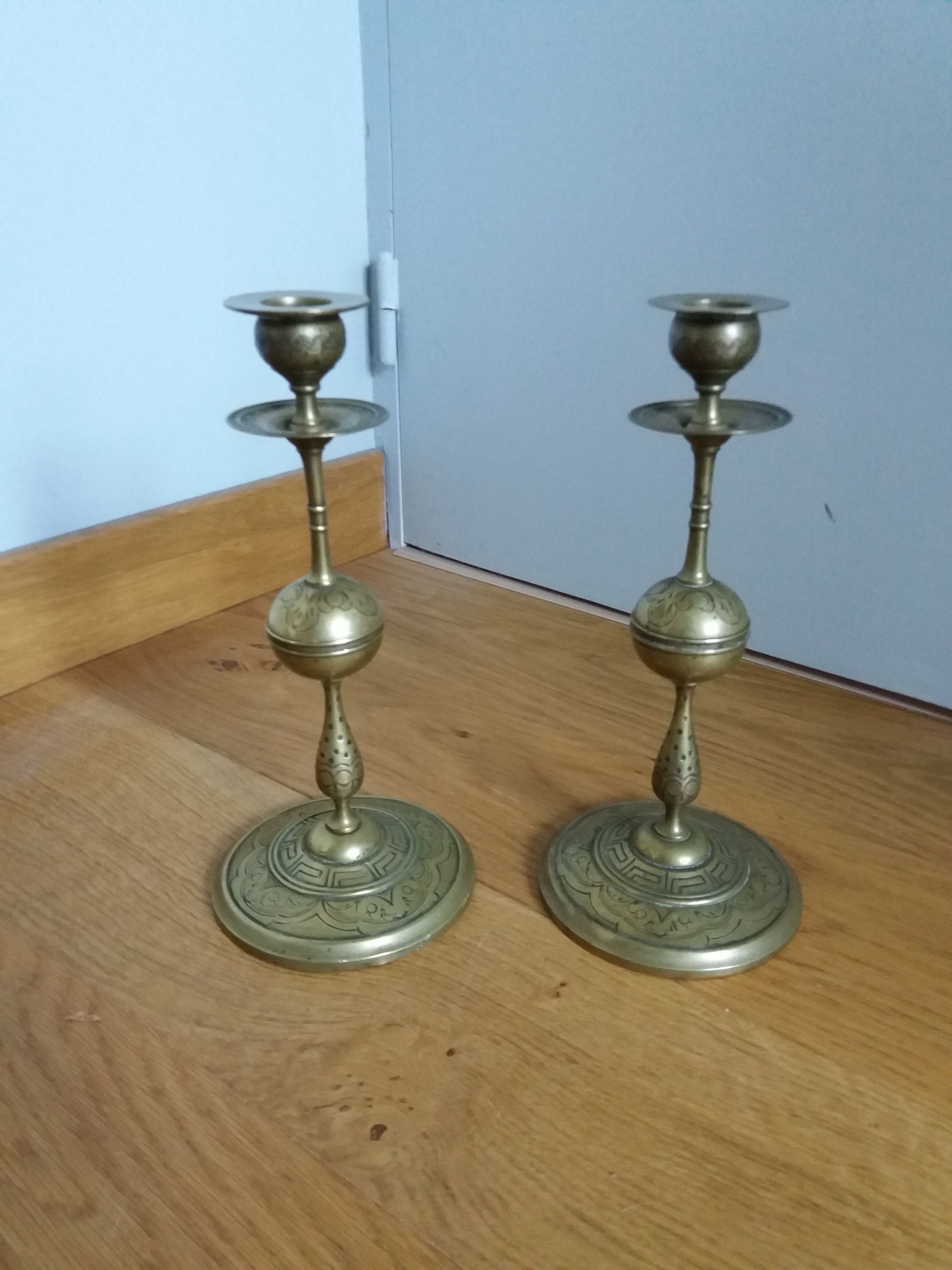 Brass candlesticks