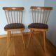 2 chairs bistro Baumann model 740 wood and skaï Scandinavian style