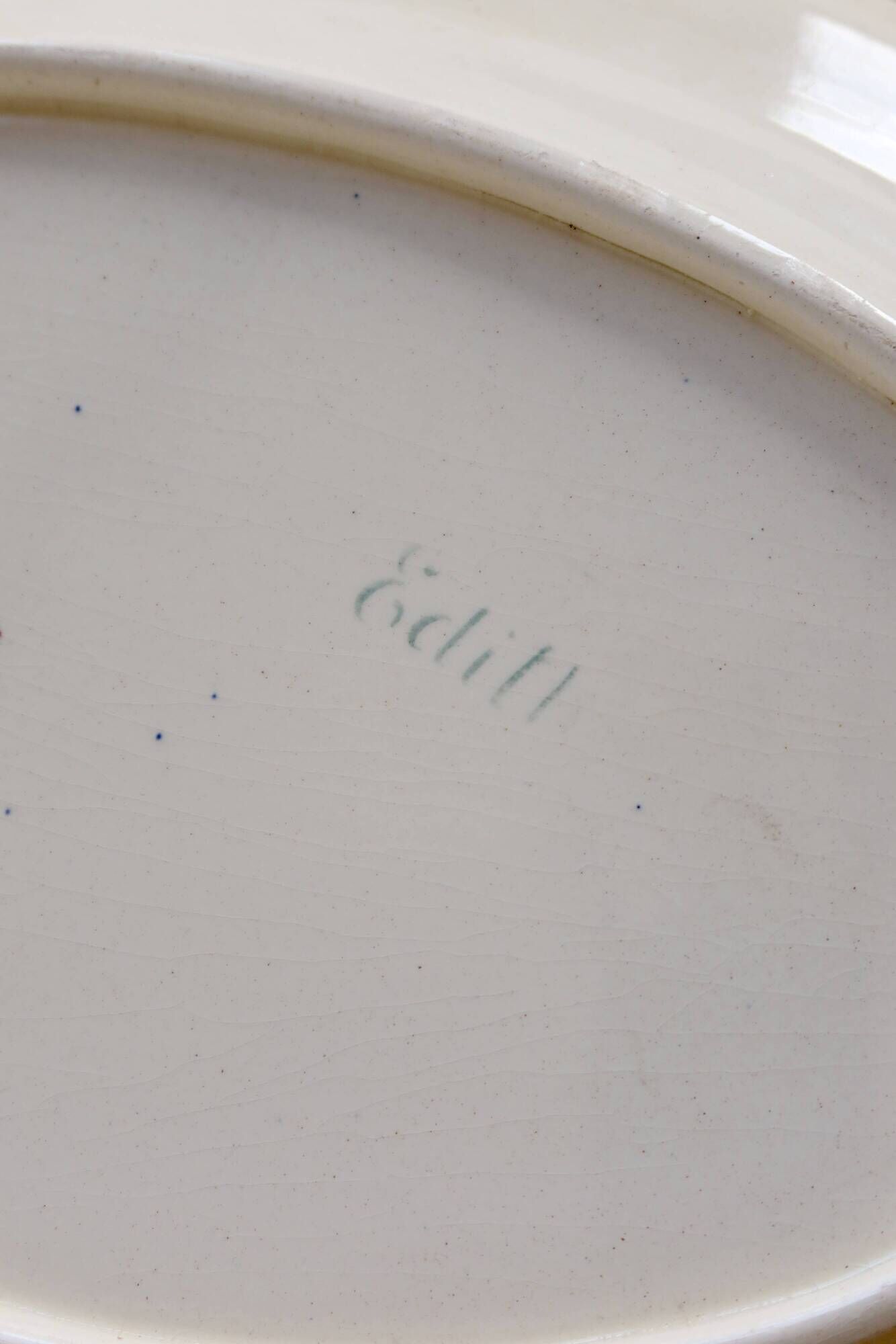 Vintage oval serving dish, Longchamp terre de fer, model Edith.
