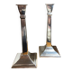 Paire de grands bougeoirs design en aluminium
