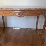 Louis XV style coffee table with impeccable worked marble top