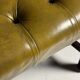 Green leather tufted office chair