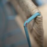 Hand-woven iron chairs from the 70s/80s, set of 4