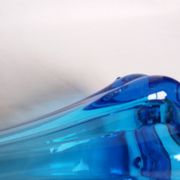 Turquoise blue blown glass vase