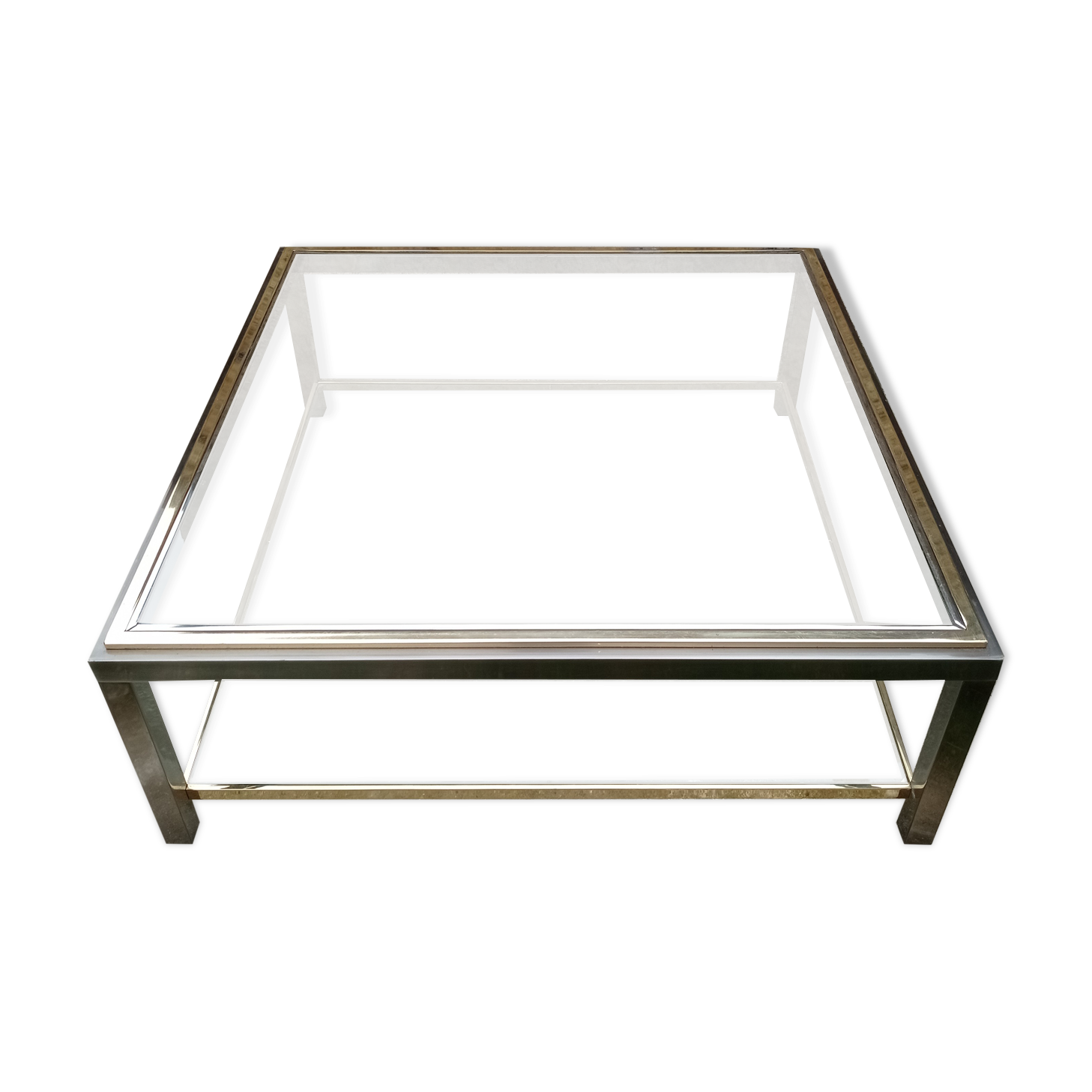 Table basse verre et chrome