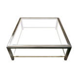 Table basse verre et chrome