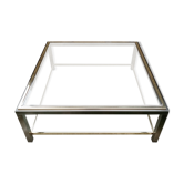 Glass and chrome coffee table