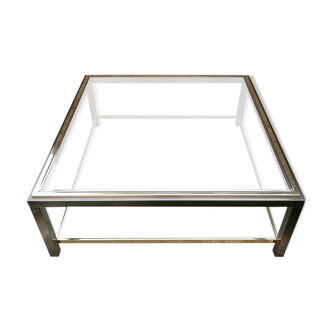 Table basse verre et chrome