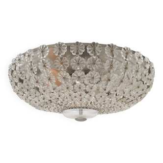 Mid-century ceiling light with glass flowers, France, 1960's