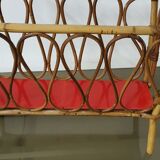 Magazine door in rattan and formica