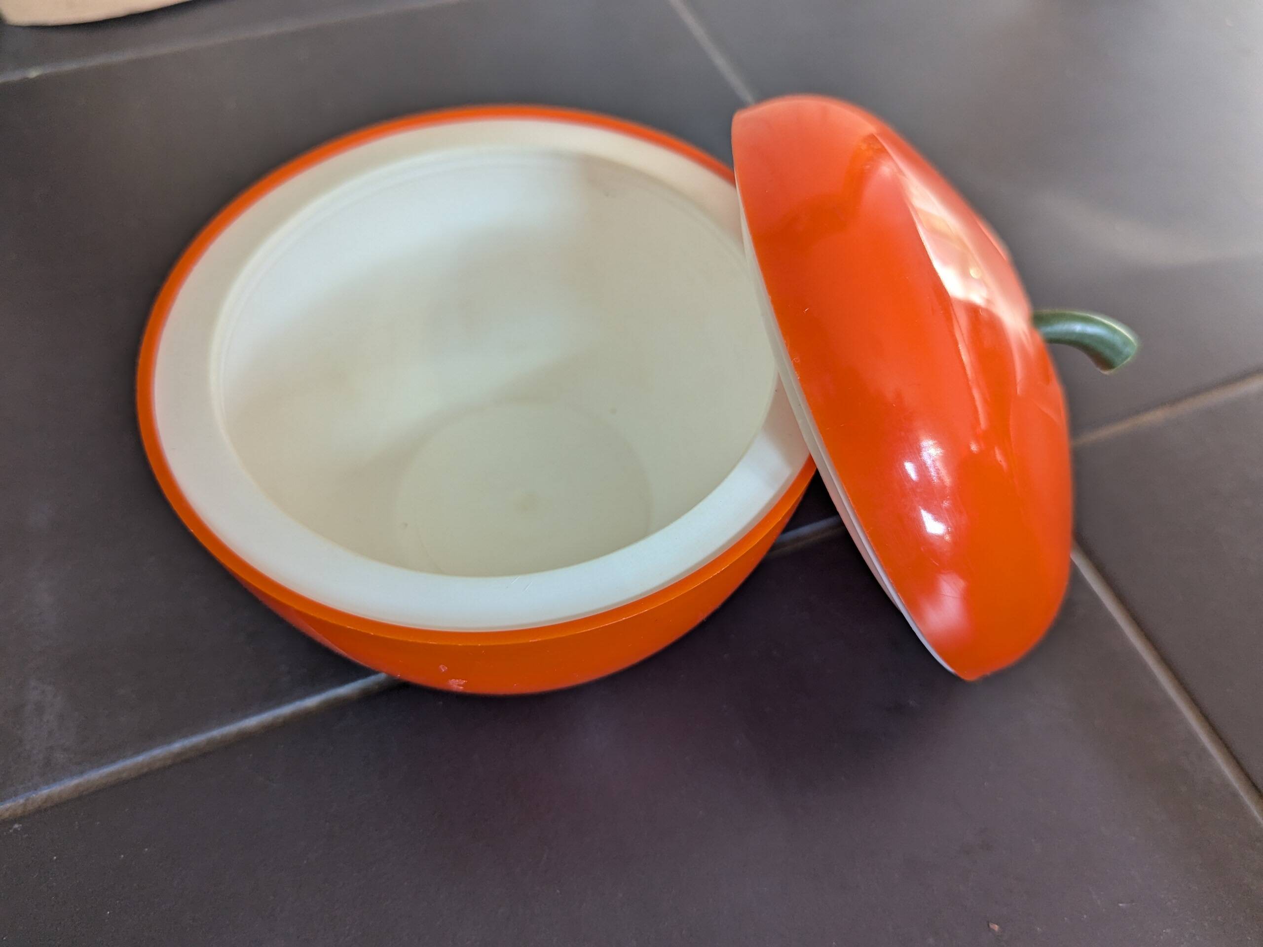 Plastic apple orange ice bucket