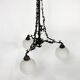 Vintage gothic brass and glass chandelier, 1970s