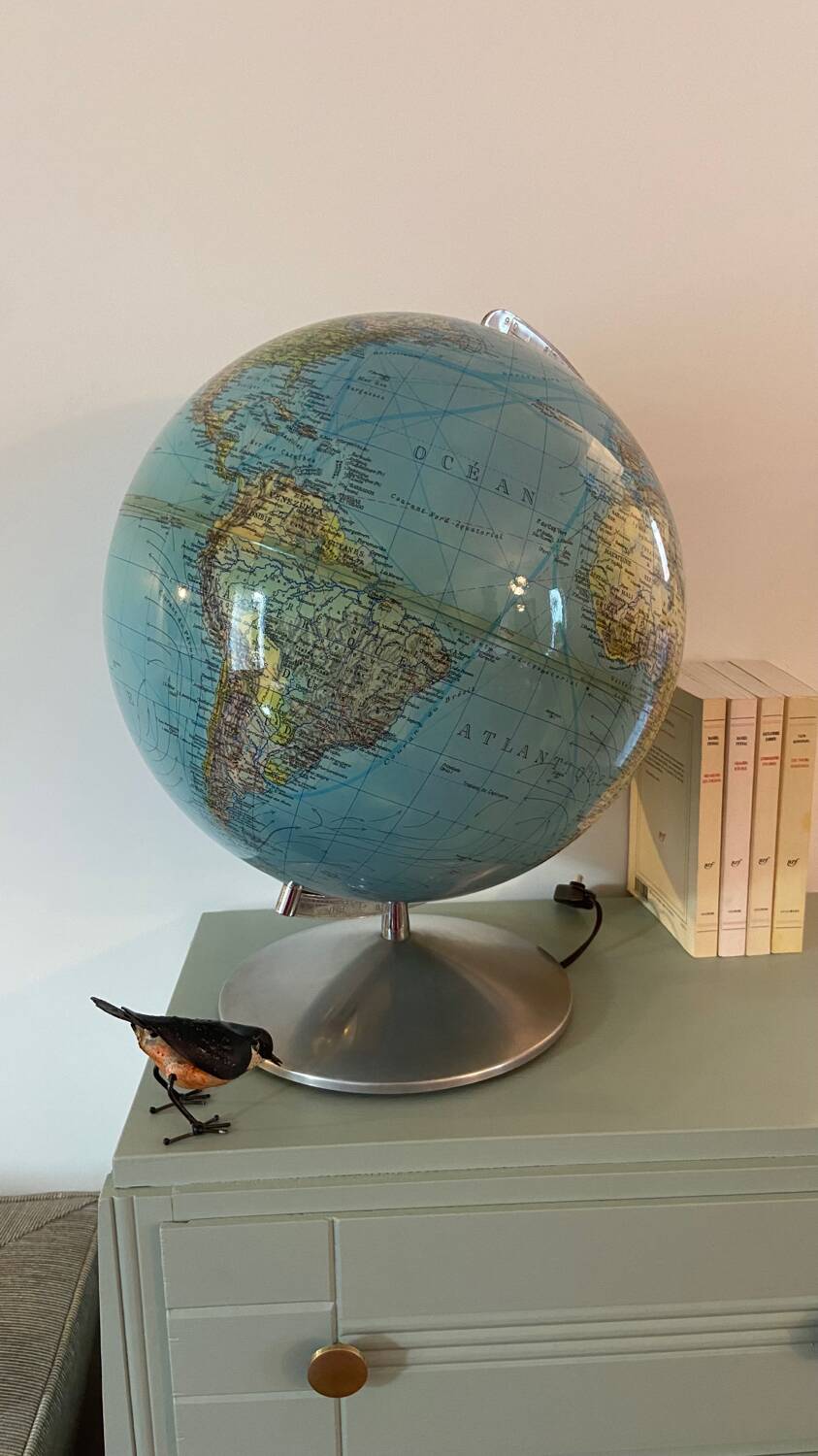 Very large luminous terrestrial globe Hercules 1960