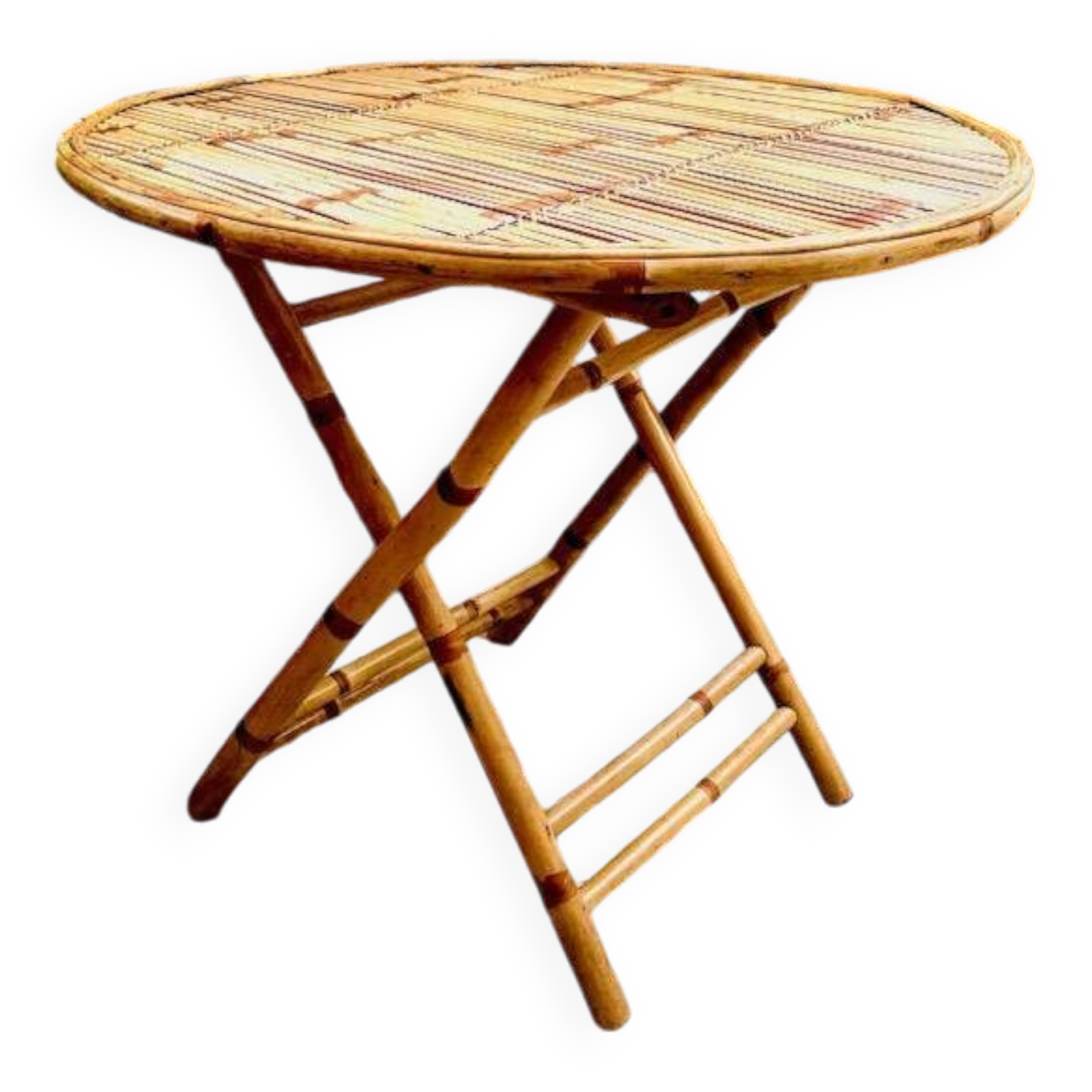 Vintage bamboo rattan table