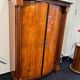 Biedermeier Armoire, Walnut Veneer, Full Columns, Austria/Vienna around 1825
