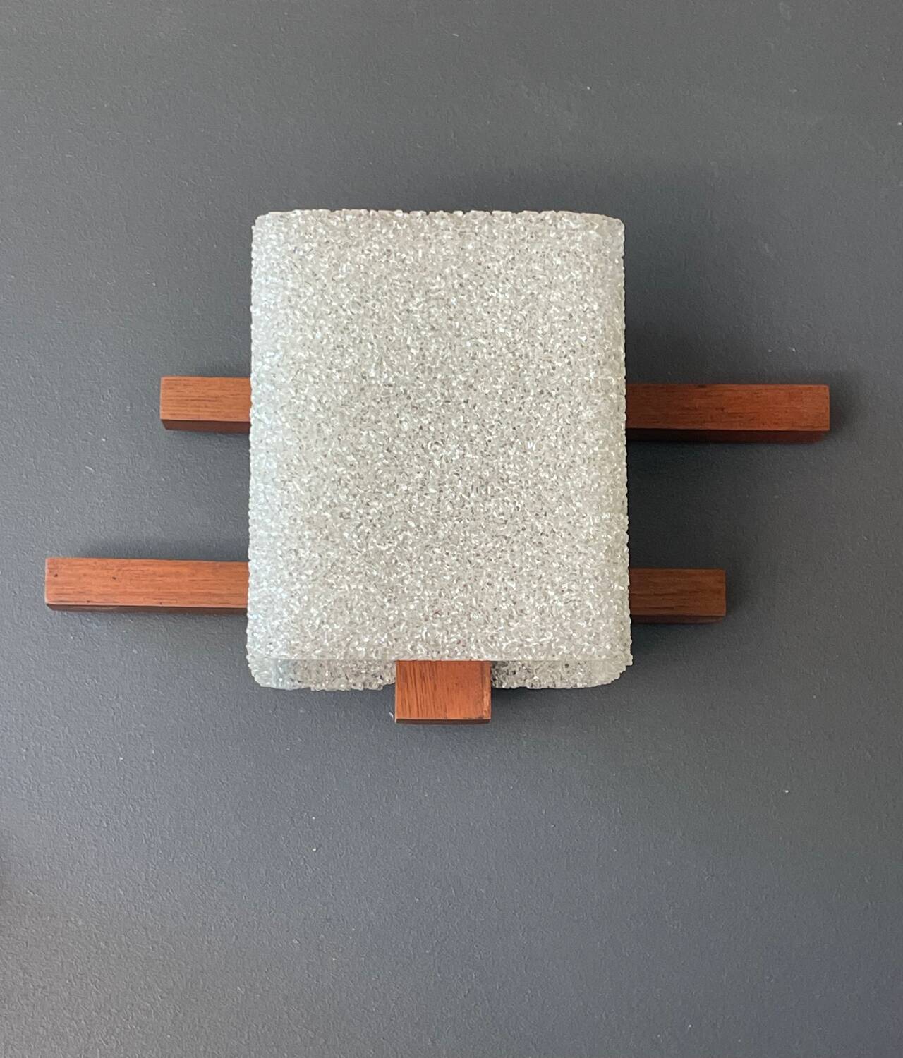 Pair of teak wall lights