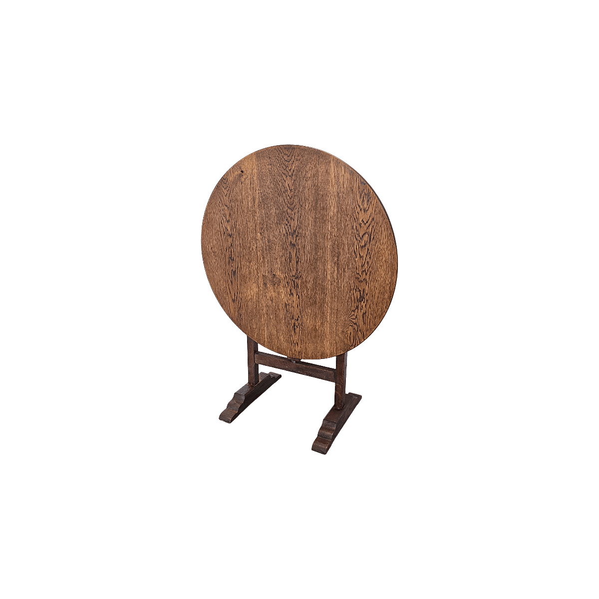 Table d'appoint vigneron en chêne français antique, début des années 1900.
