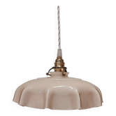 Suspension antique lampshade in pink opaline