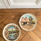 Wall composition of painted baskets