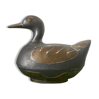 Canard en laiton et étain