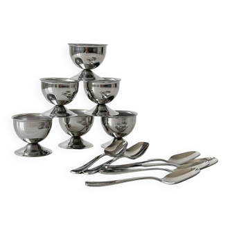 6 stainless steel egg cups