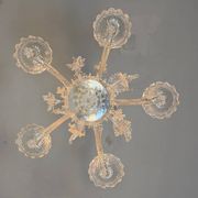 Venetian lustre in colourless Murano glass, circa 1950.