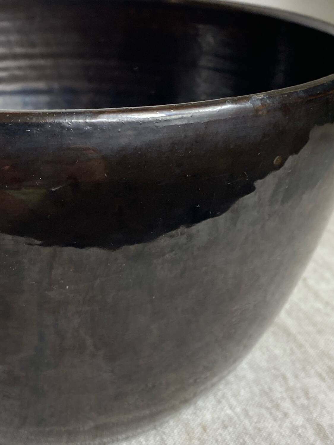 Glazed ceramic salad bowl
