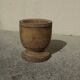 Turned solid wood plant pot